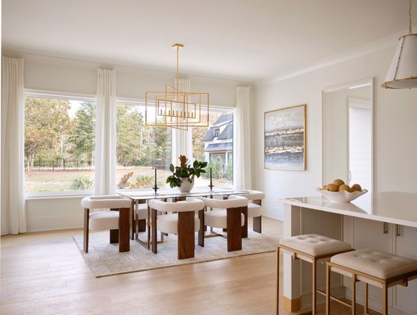 Dining room with big new windows